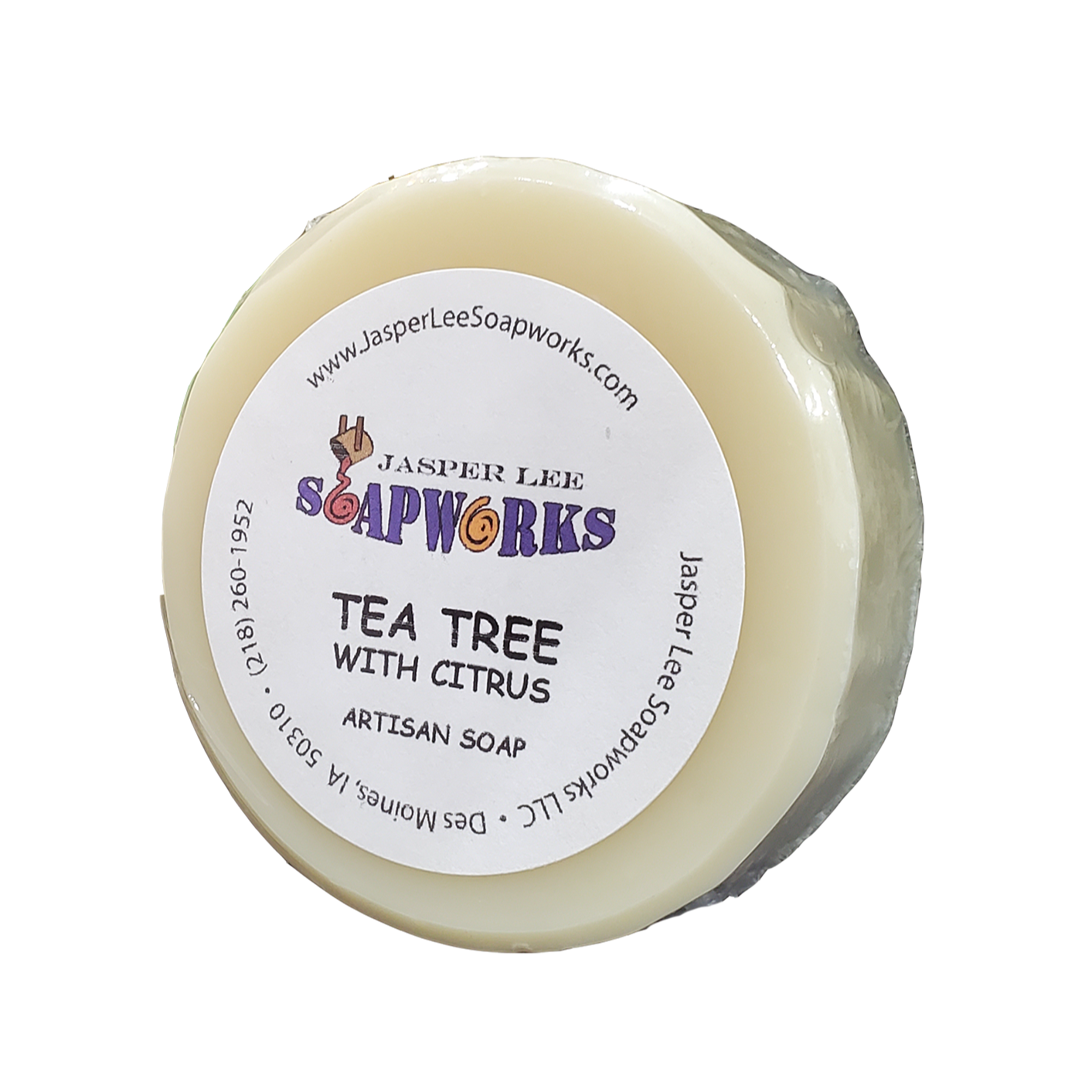 Round bar of Tea Tree and Citrus artisan soap