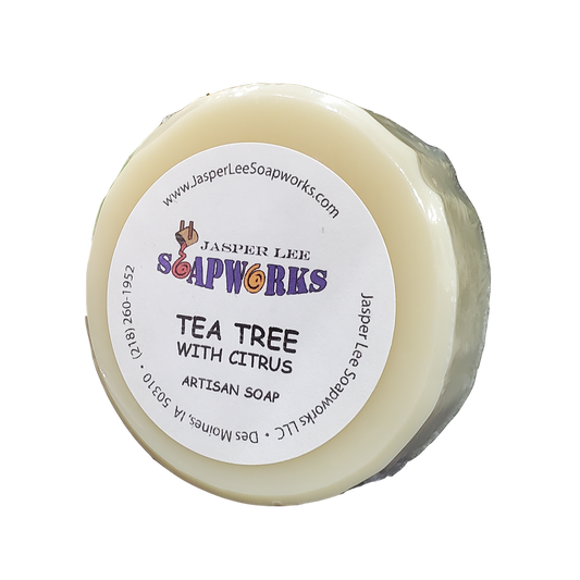 Round bar of Tea Tree and Citrus artisan soap