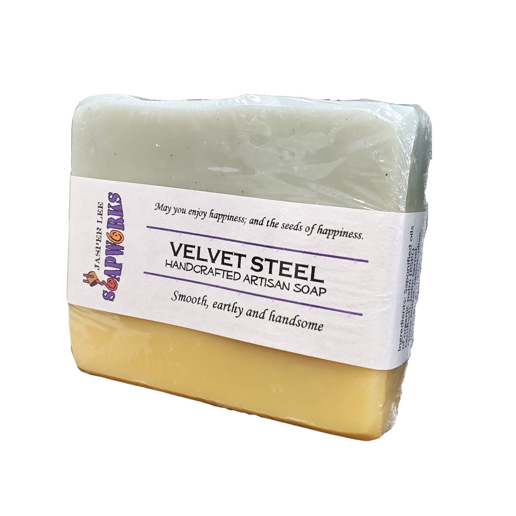 Large rectangular bar of Velvet Steel artisan soap